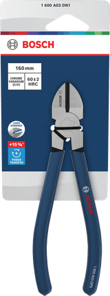 قواطع جانبية قطرية من Bosch بطول 160 مم بمقابض مانعة للانزلاق.